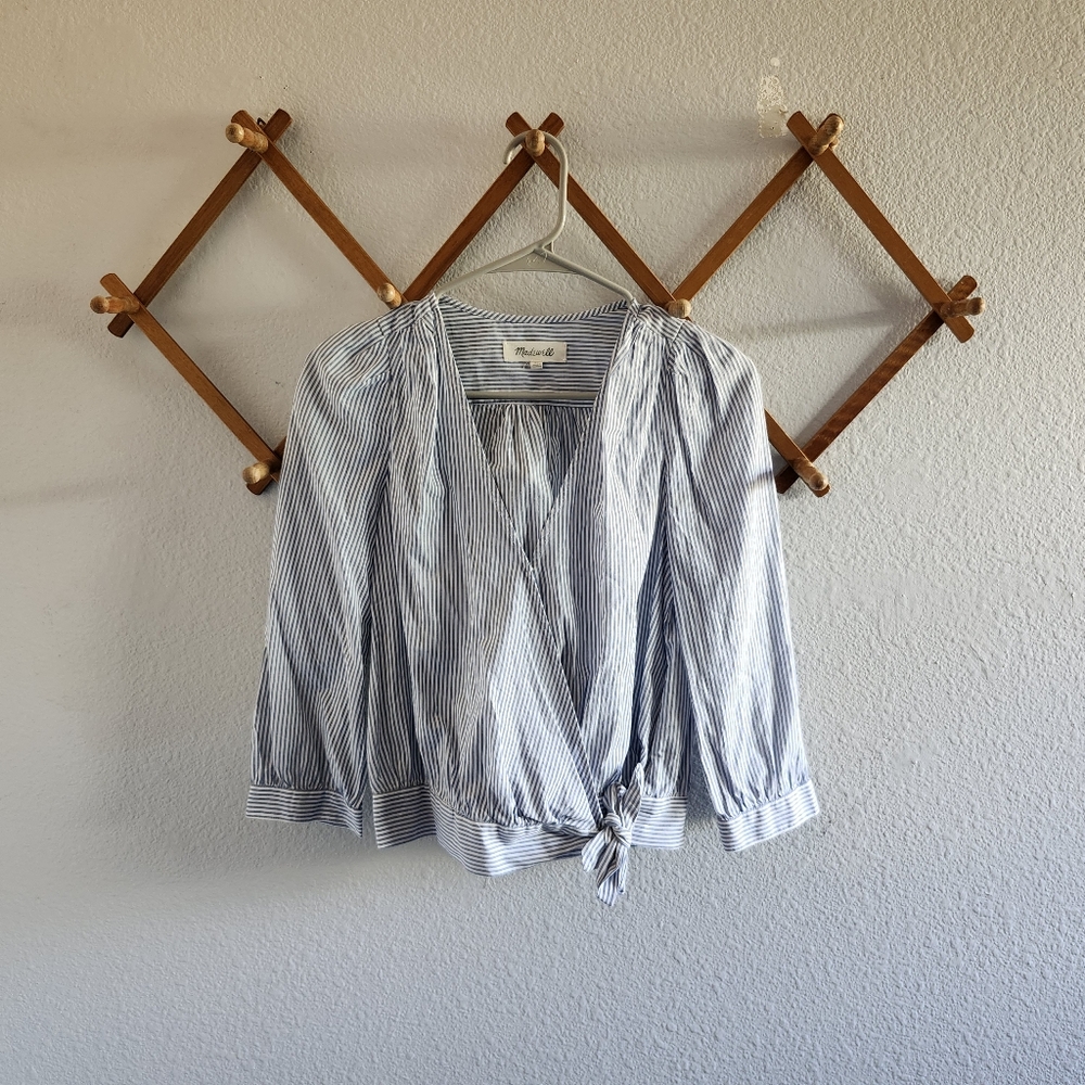 Madewell Striped Wrap Top